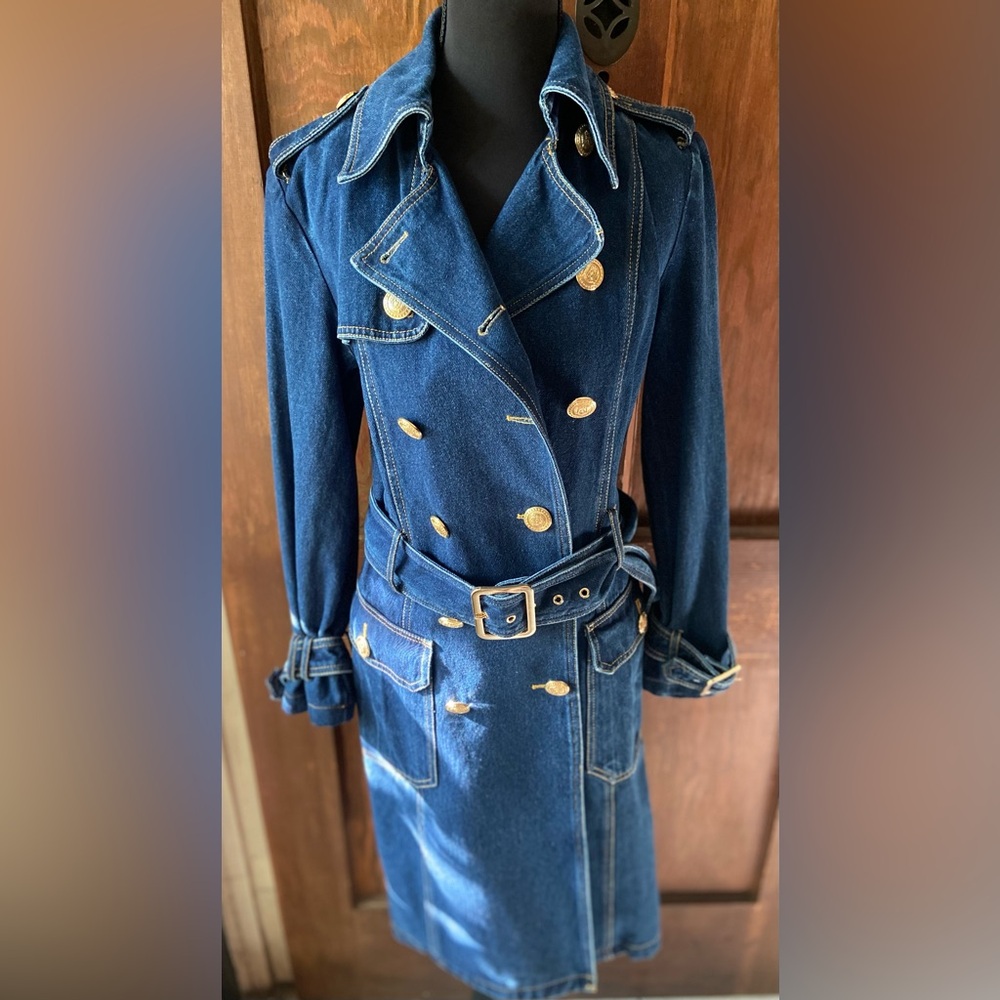 Flavio Castellani Denim Double-Breasted Heavyweight  Trench Coat. ⚜️